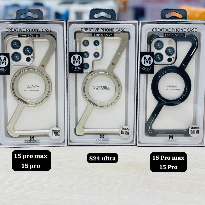 Z Shape Aluminum Alloy Rimless Magnetic Phone Case For Samsung Galaxy S24Ultra