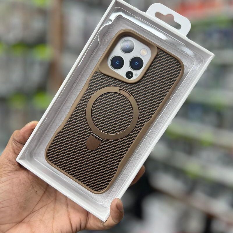 RMO Brand Carbon Design Case With Backstand Wireless Charging Support Available for iphone