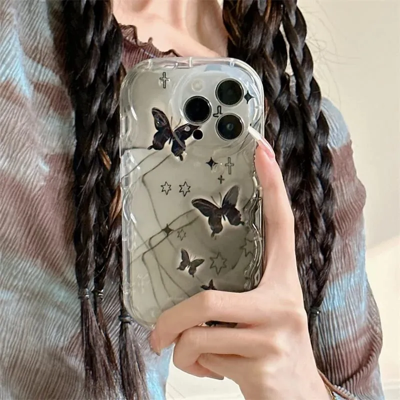 Butterfly Transparent Soft Tpu Camera Cut Case Available 11 to 15 Pro Max