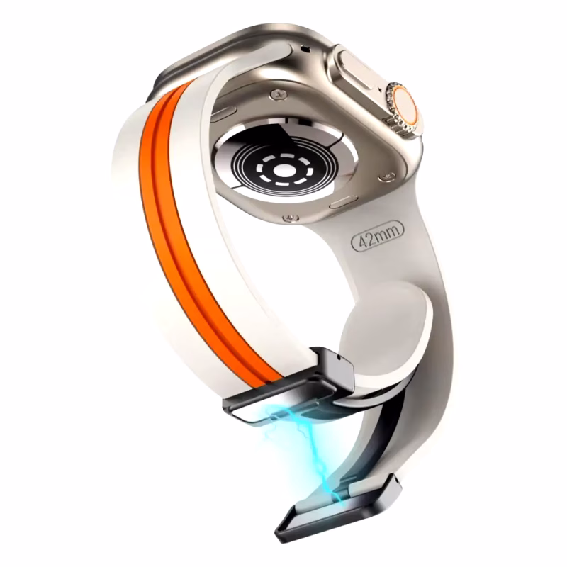 Style Magnetic Silicon Strap for Apple Watch Series 4,5,6,7,8,9,10