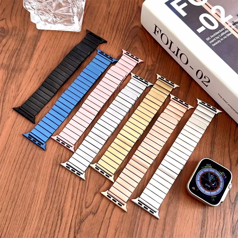 Magnetic Stainless Steel Strap for Apple Watch Series 4,5,6,7,8,9,10