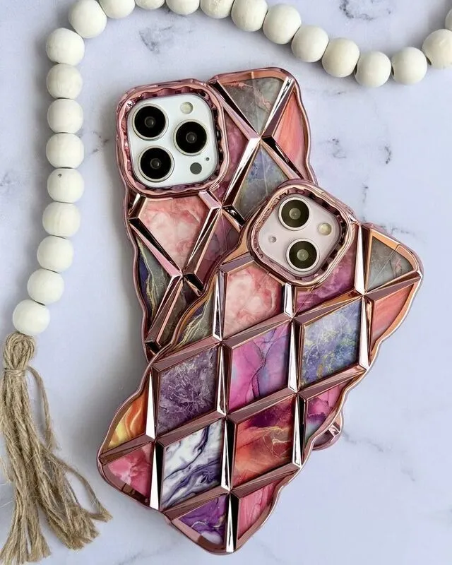 New Unique Diamond Design Tpu Case With Paper Case Available For Iphone 11 to 15 Pro max