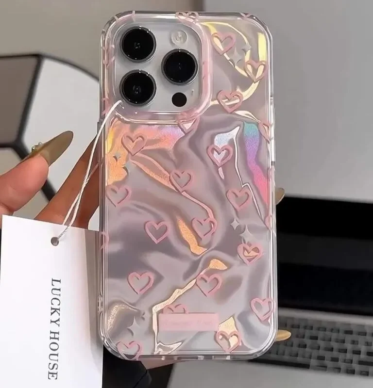 Glossy Love Design Case For Iphone
