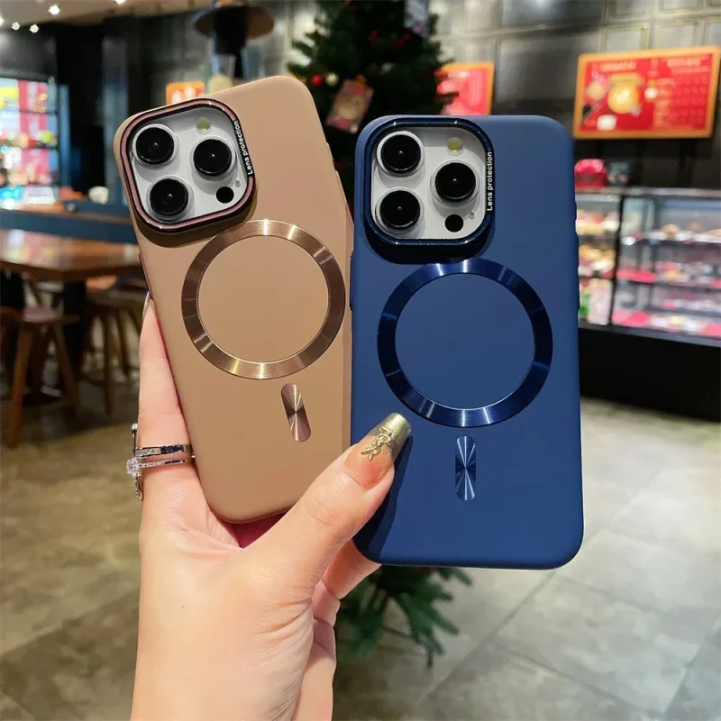 Magnetic Wireless Charging Cover Skin Feeling Shockroof Case for iphone