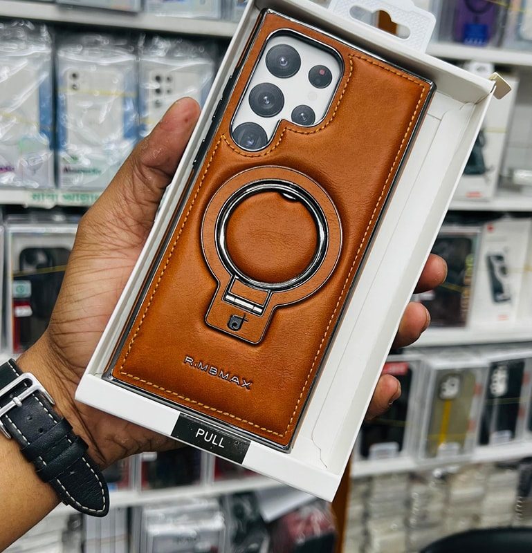 Rmbmax Premium Leather Case with Back Stand and Magsafe Support