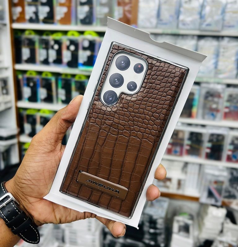 Jinduka Crocodile Leather Texture Case With Back Stand And Magsafe Support
