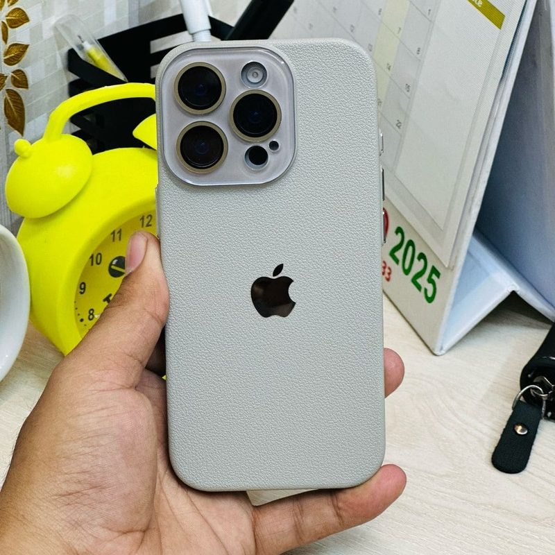 Pu Leather Textured Case With Lense Protection Case For iPhone