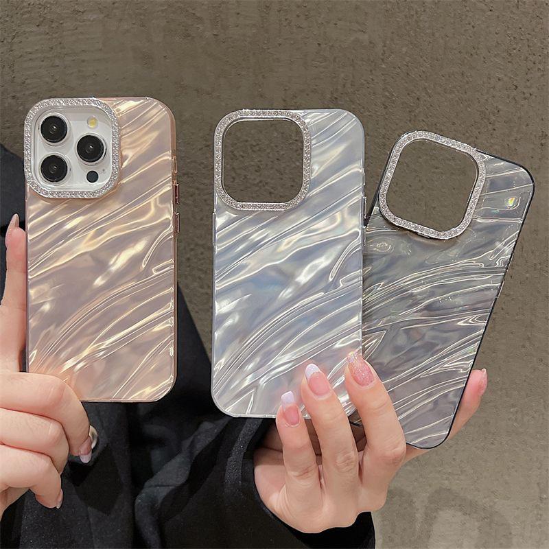 Shining hard Case With Camera Frame Stone Design for iphone