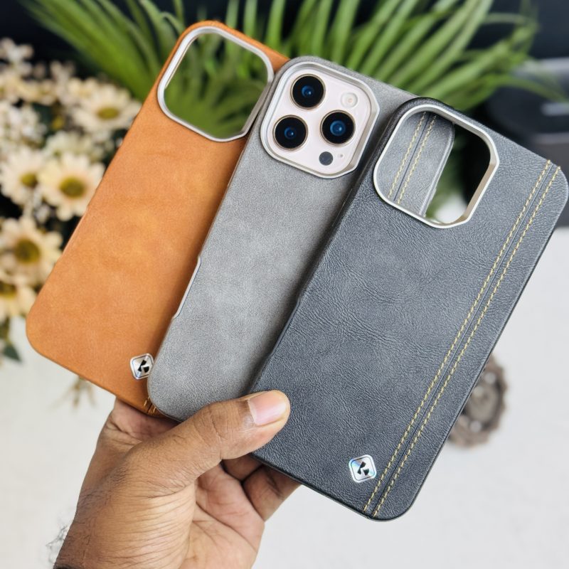 Kadiou Premium Leather Case With Metal Camera Bump Available With MagSafe Charging Support