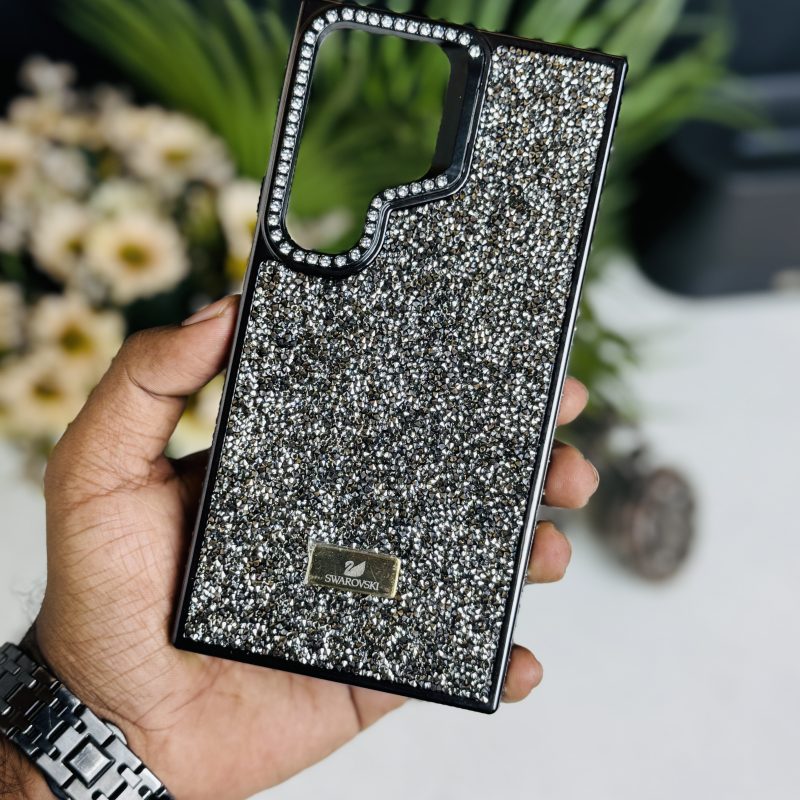 Premium Quality Real Stone Shining Hard Case With Camera Kickstand