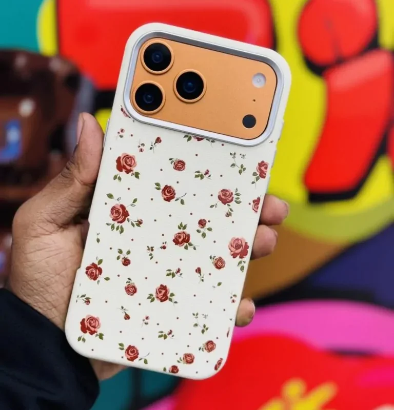 Floral Design Case With Under Micro Fabric Protection Case For iPhone