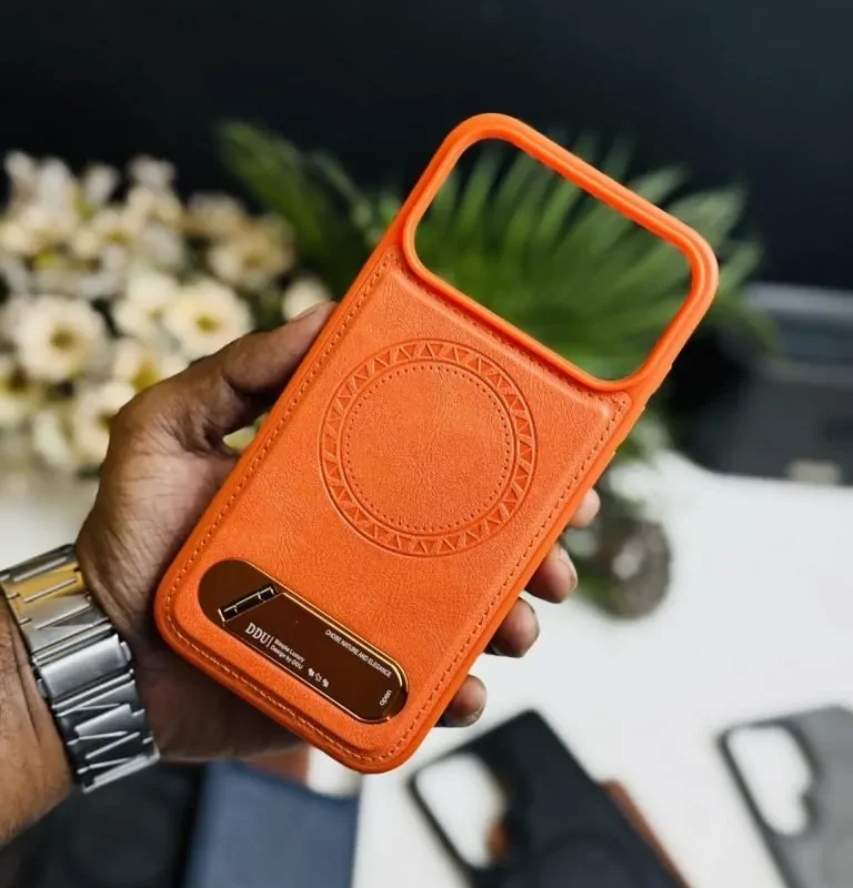 DDU Premium Leather Case With Magsafe And Kickstand Case Available for iPhone