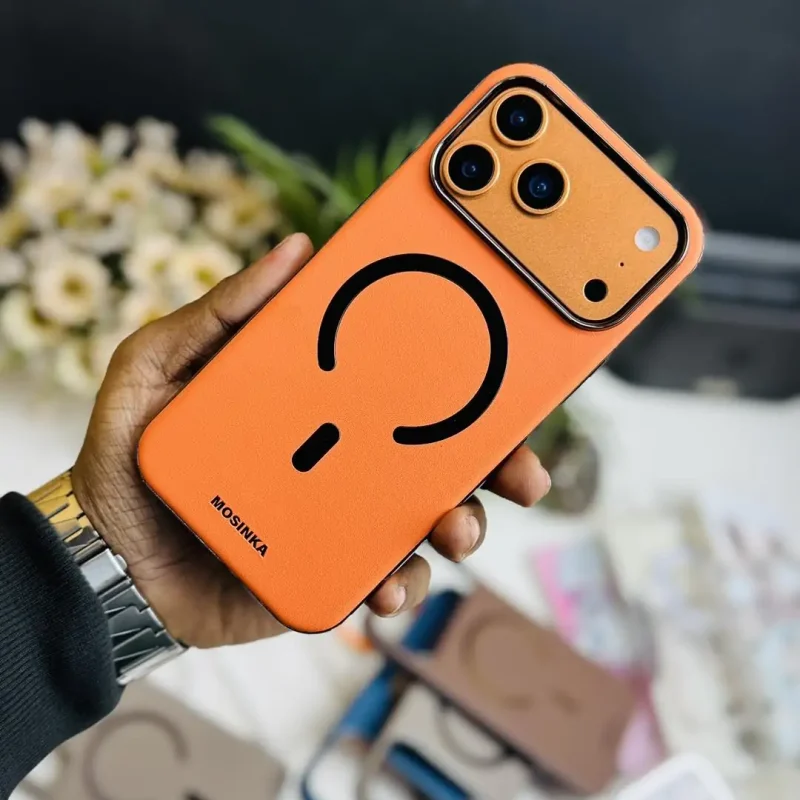 Mosinka Premium Finishing Leather Case With MagSafe Support Case Available for iPhone 17 Pro,17 Pro max