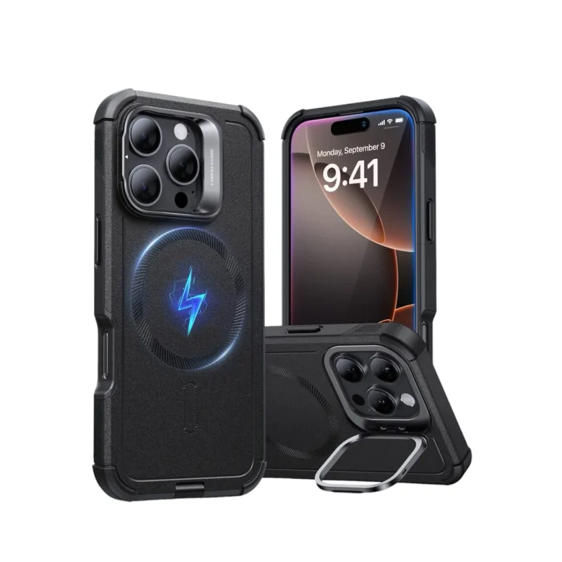 ESR Cyber Tough Magnetic Stash Stand Case with Camera Control Button for iPhone 17 Series