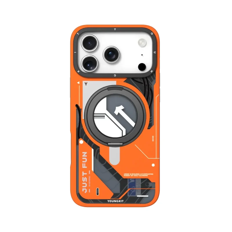 Youngkit Cyberpunk 360° Spin Magnetic Stand Case for iPhone 17 pro , 17 Pro Max