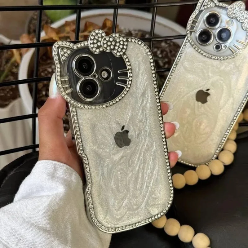 Cute Doll Shape Stone Case Available With Camera Protector for iPhone