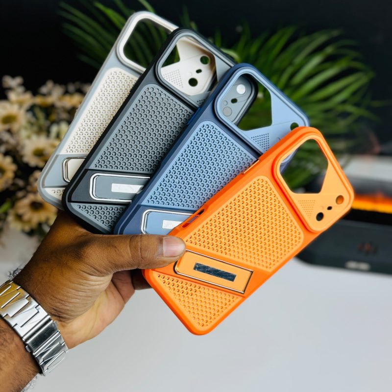 Nw Heat Aborption Soft 17 Series Design Case With Built in kickstand Case Available For iphone