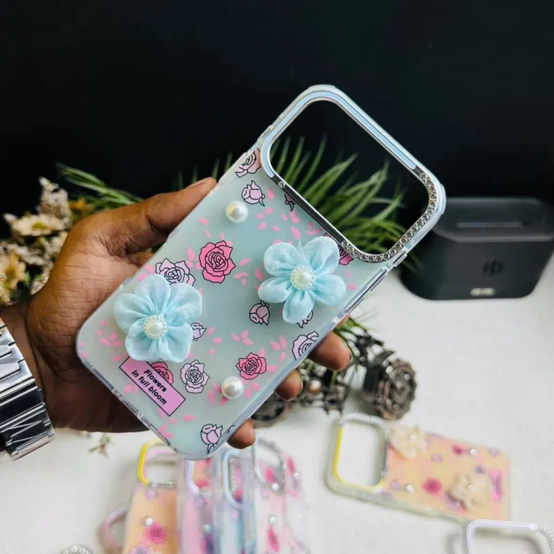 Premium Floral Case with Metal Camera Bump for iPhone 17, 16, 15, 14, 13 Series
