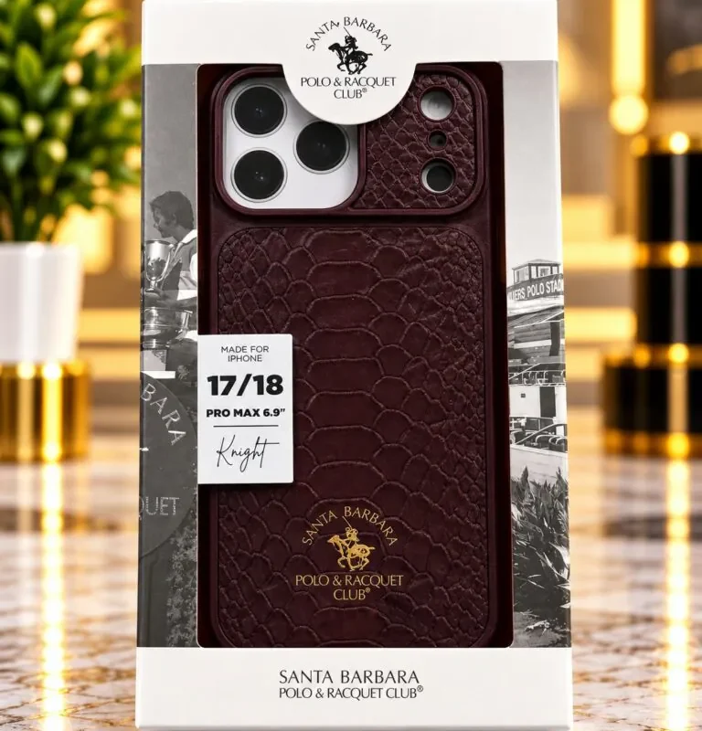 Original Santa Barbara Polo & Racquet Club Knight Series Leather Back Cover for iPhone 17 Pro Max / iPhone 18 Pro Max