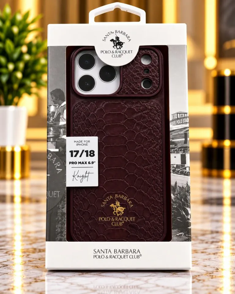 Original Santa Barbara Polo & Racquet Club Knight Series Leather Back Cover for iPhone 17 Pro Max / iPhone 18 Pro Max-2