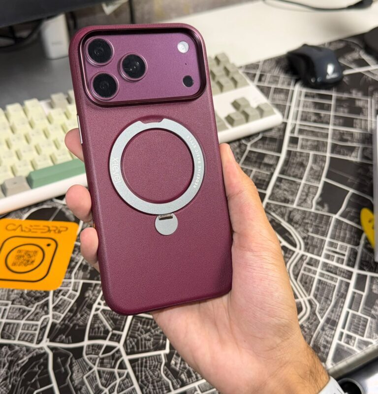 X-Level Better Enjoyment Leather MagSafe Kickstand Case for iPhone 18 Series – Burgundy | BD