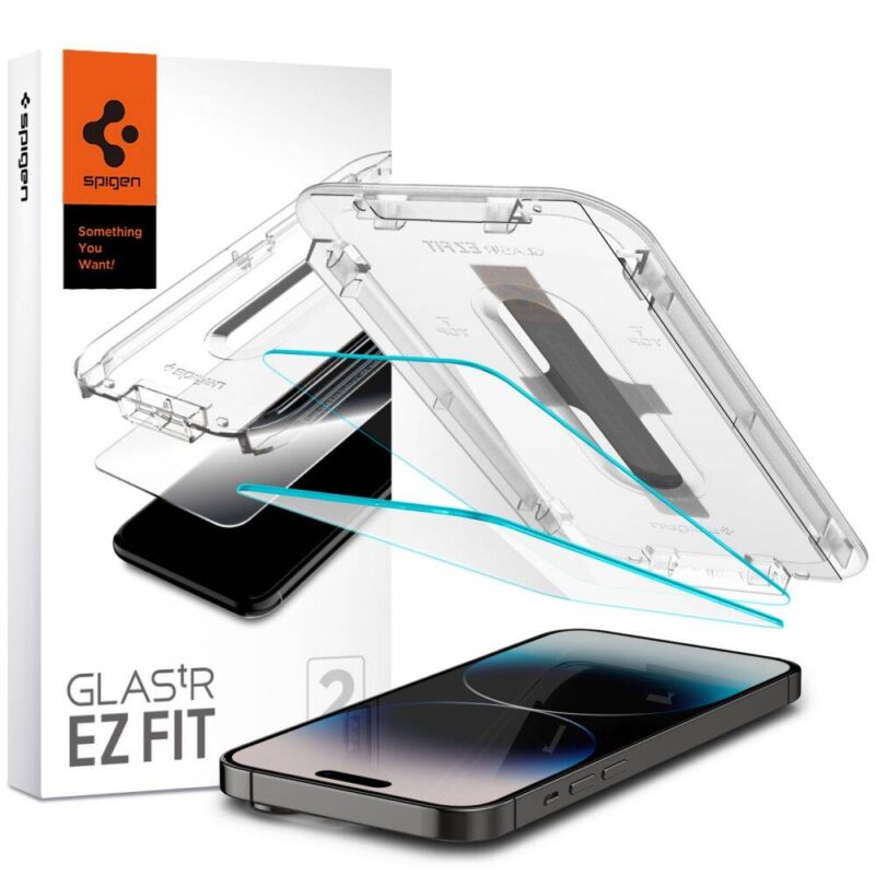 Spigen EZ Fit Tempered Glass for iPhone – 2 Pack HD Clear